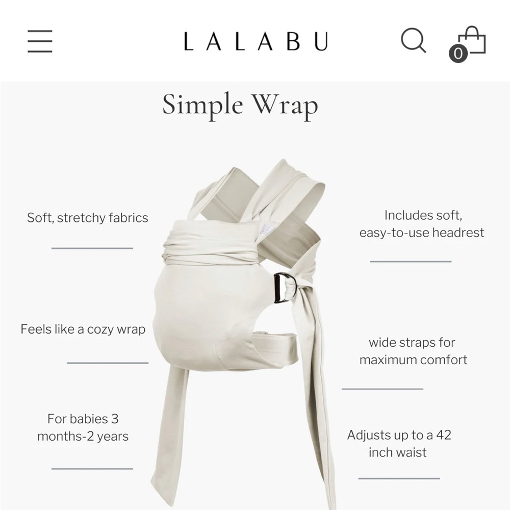 LulaBu Wrap Carrier - Salmon color (NEVER USED but Opened) - LIKE NEW